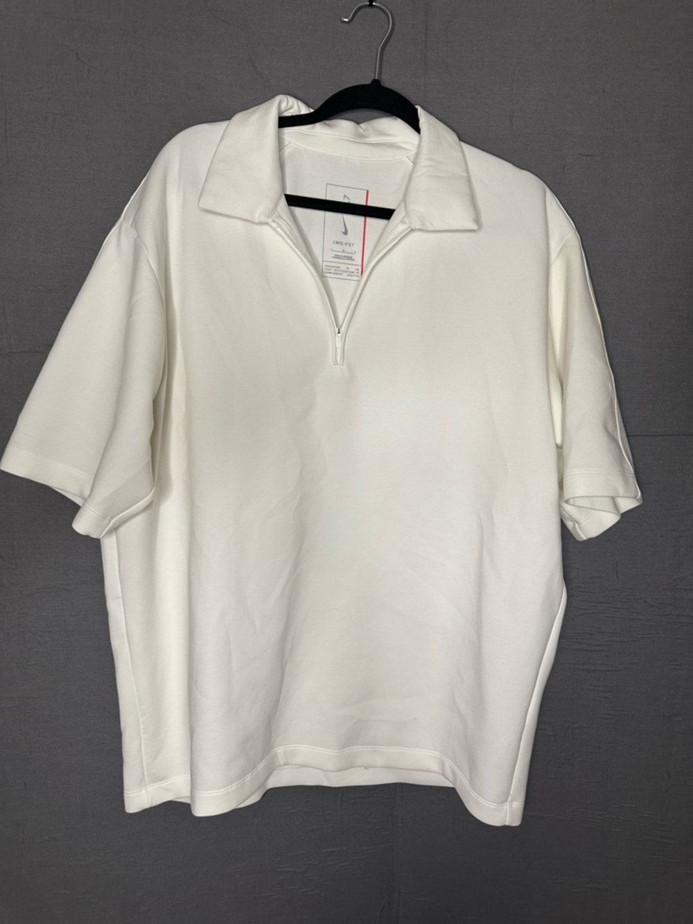 Nike 24.7 ImpossiblySoft Dri-FIT 1/4 Zip Short Sleeve Polo White Mens Large